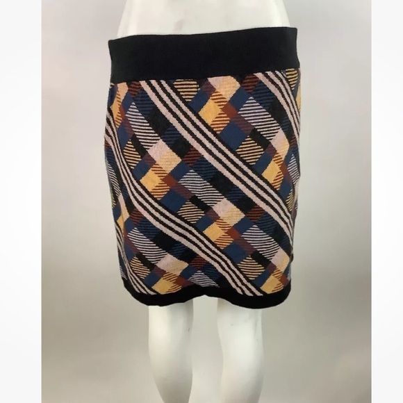 Title Nine Sz M Extra Fine Merino Wool Knit A-Line Golf Skirt Multicolor - Picture 3 of 6